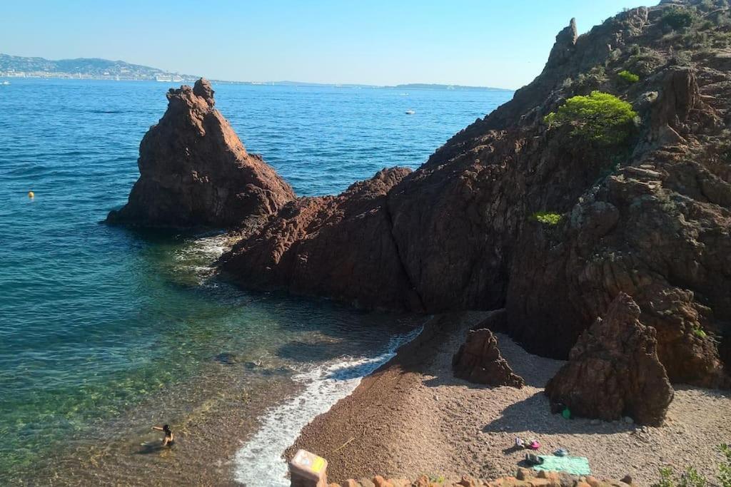 2 Pieces Climatise A 200M Des Plages Theoule-sur-Mer Luaran gambar